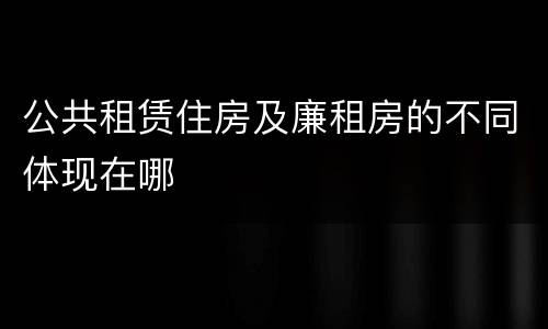 公共租赁住房及廉租房的不同体现在哪