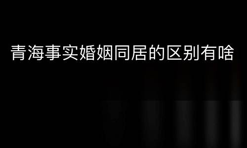 青海事实婚姻同居的区别有啥