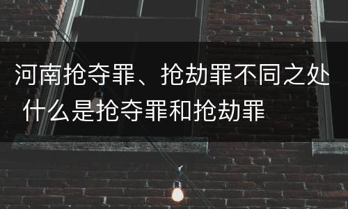 河南抢夺罪、抢劫罪不同之处 什么是抢夺罪和抢劫罪