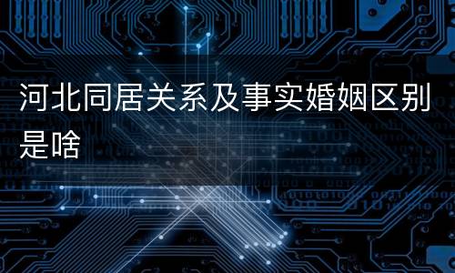 河北同居关系及事实婚姻区别是啥