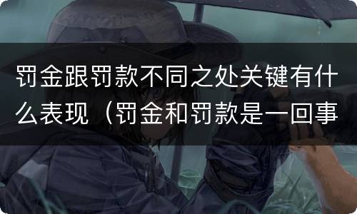 罚金跟罚款不同之处关键有什么表现（罚金和罚款是一回事吗）
