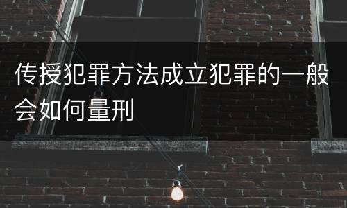 传授犯罪方法成立犯罪的一般会如何量刑