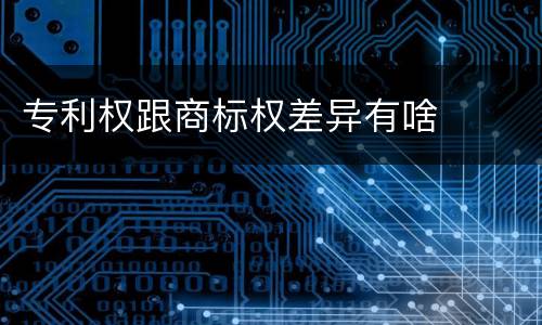 专利权跟商标权差异有啥