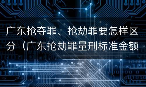 广东抢夺罪、抢劫罪要怎样区分（广东抢劫罪量刑标准金额）