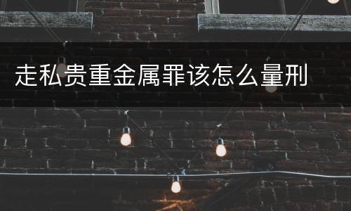 走私贵重金属罪该怎么量刑