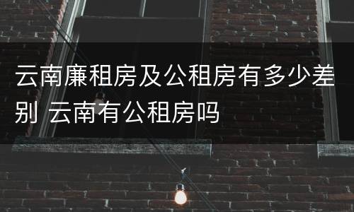 云南廉租房及公租房有多少差别 云南有公租房吗