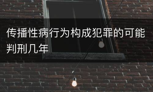 传播性病行为构成犯罪的可能判刑几年