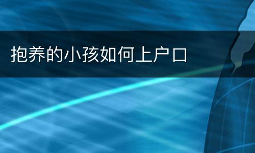 抱养的小孩如何上户口