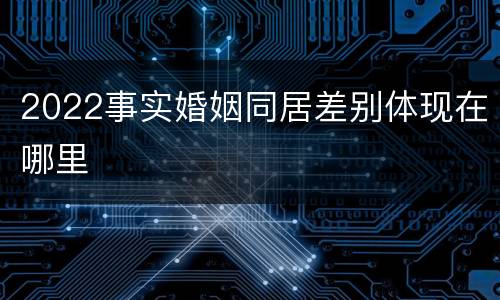 2022事实婚姻同居差别体现在哪里