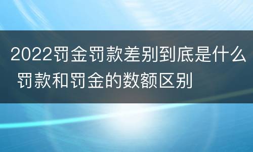 2022罚金罚款差别到底是什么 罚款和罚金的数额区别