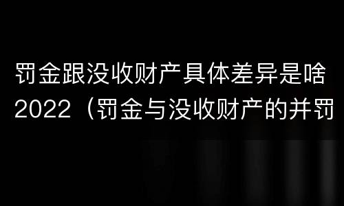 罚金跟没收财产具体差异是啥2022（罚金与没收财产的并罚）