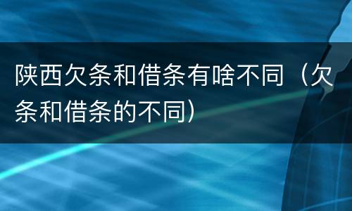 陕西欠条和借条有啥不同（欠条和借条的不同）