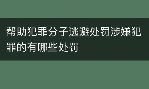 帮助犯罪分子逃避处罚涉嫌犯罪的有哪些处罚