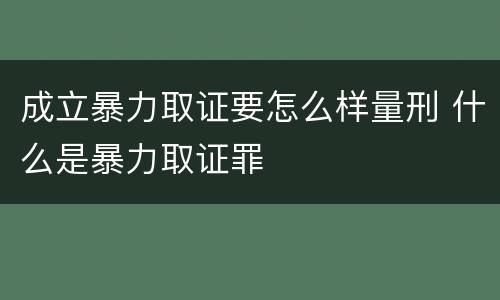 成立暴力取证要怎么样量刑 什么是暴力取证罪