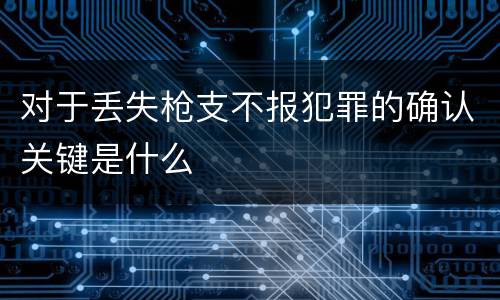 对于丢失枪支不报犯罪的确认关键是什么