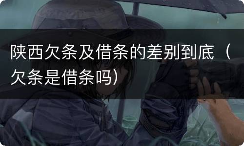 陕西欠条及借条的差别到底（欠条是借条吗）