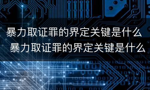 暴力取证罪的界定关键是什么 暴力取证罪的界定关键是什么意思