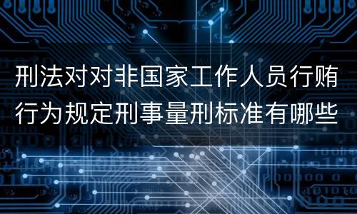 刑法对对非国家工作人员行贿行为规定刑事量刑标准有哪些