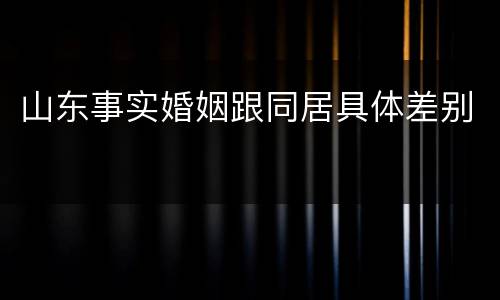 山东事实婚姻跟同居具体差别