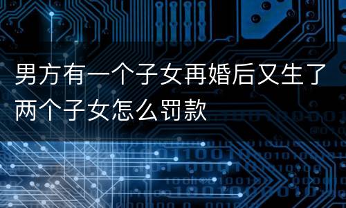 男方有一个子女再婚后又生了两个子女怎么罚款