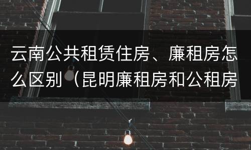 云南公共租赁住房、廉租房怎么区别（昆明廉租房和公租房的区别）