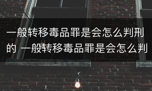 一般转移毒品罪是会怎么判刑的 一般转移毒品罪是会怎么判刑的吗