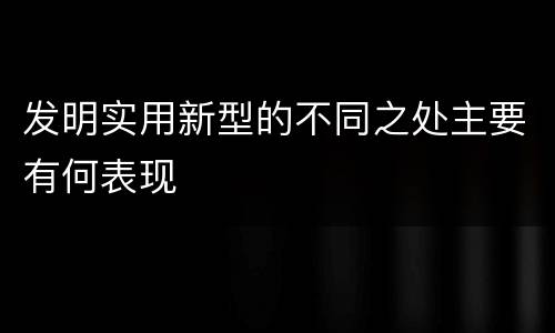 发明实用新型的不同之处主要有何表现