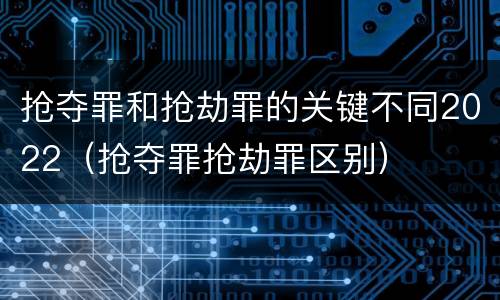 抢夺罪和抢劫罪的关键不同2022（抢夺罪抢劫罪区别）