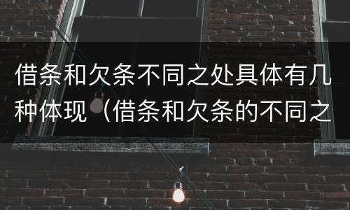 借条和欠条不同之处具体有几种体现（借条和欠条的不同之处有哪些）