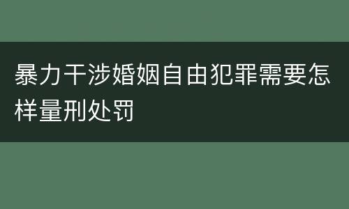 暴力干涉婚姻自由犯罪需要怎样量刑处罚
