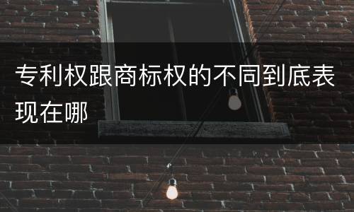 专利权跟商标权的不同到底表现在哪