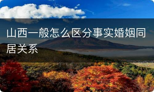 山西一般怎么区分事实婚姻同居关系