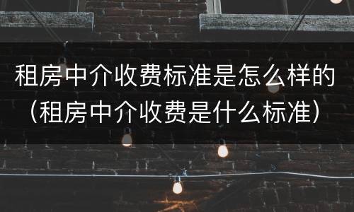 租房中介收费标准是怎么样的（租房中介收费是什么标准）