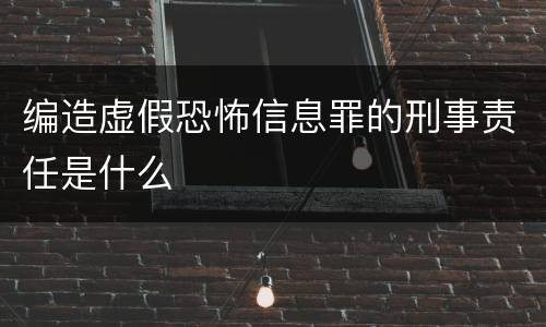 编造虚假恐怖信息罪的刑事责任是什么