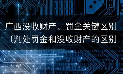 广西没收财产、罚金关键区别（判处罚金和没收财产的区别）