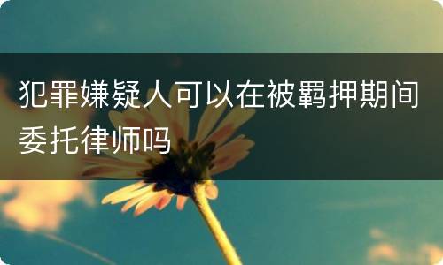 犯罪嫌疑人可以在被羁押期间委托律师吗