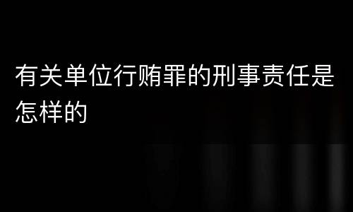有关单位行贿罪的刑事责任是怎样的