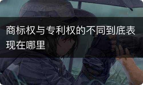 商标权与专利权的不同到底表现在哪里