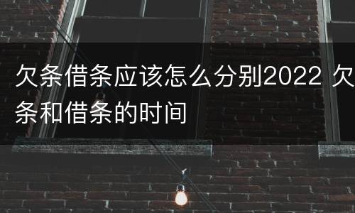 欠条借条应该怎么分别2022 欠条和借条的时间