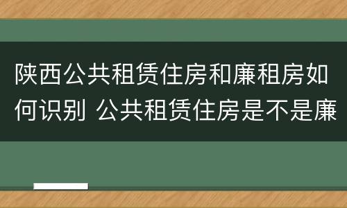 陕西公共租赁住房和廉租房如何识别 公共租赁住房是不是廉租房