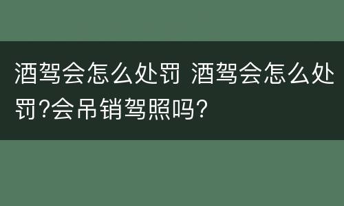 酒驾会怎么处罚 酒驾会怎么处罚?会吊销驾照吗?