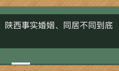 陕西事实婚姻、同居不同到底