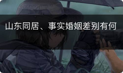 山东同居、事实婚姻差别有何