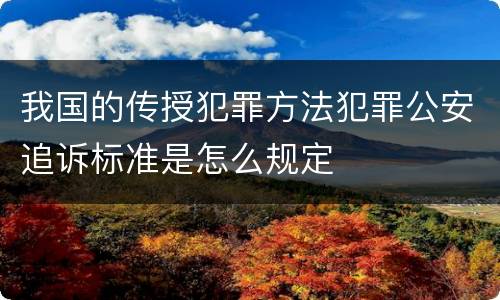 我国的传授犯罪方法犯罪公安追诉标准是怎么规定