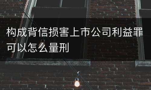 构成背信损害上市公司利益罪可以怎么量刑