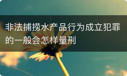 非法捕捞水产品行为成立犯罪的一般会怎样量刑