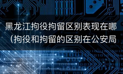 黑龙江拘役拘留区别表现在哪（拘役和拘留的区别在公安局）