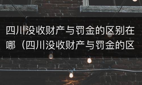 四川没收财产与罚金的区别在哪（四川没收财产与罚金的区别在哪查）