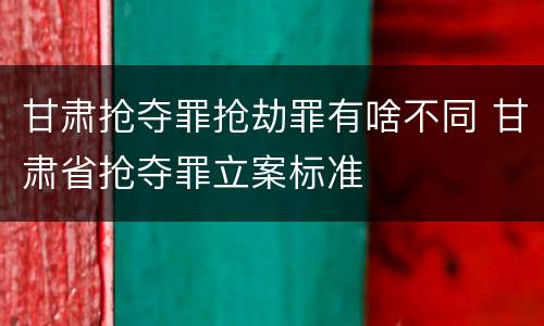 甘肃抢夺罪抢劫罪有啥不同 甘肃省抢夺罪立案标准