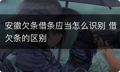 安徽欠条借条应当怎么识别 借欠条的区别